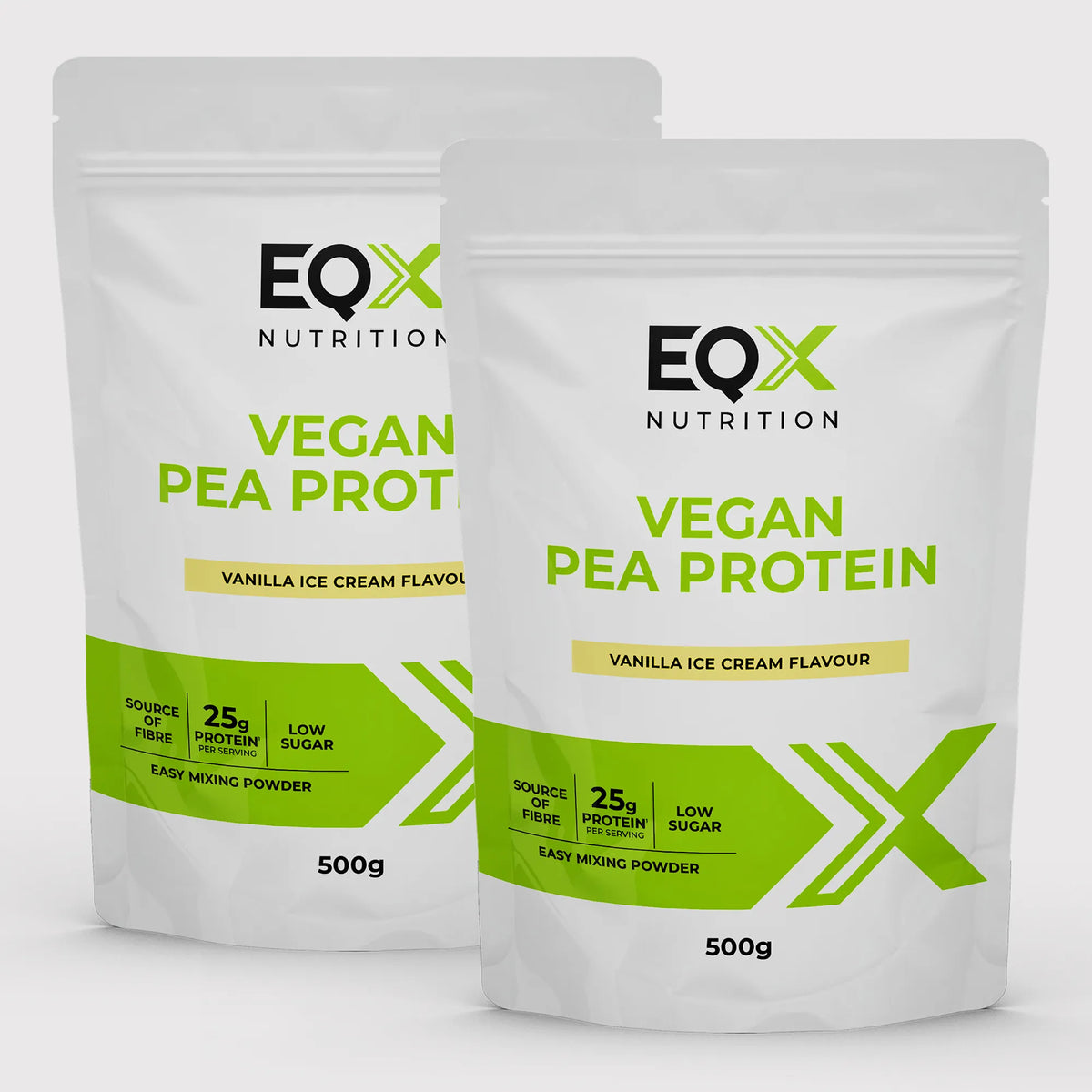 Embalagem EQX Vegan Pea Protein Vanilla Ice Cream 2x500 g, vista frontal